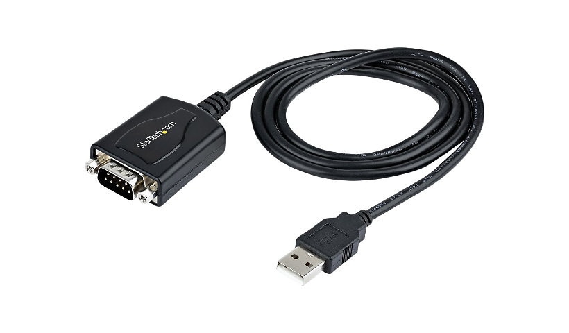 StarTech.com 3ft (1m) USB to Serial Cable with COM Port Retention, DB9 Male RS232 to USB Converter, USB to Serial