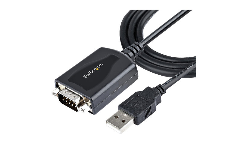 StarTech.com 3ft (1m) USB to Serial Cable with COM Port Retention, DB9 Male RS232 to USB Converter, USB to Serial