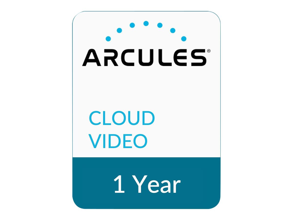 Arcules Cloud Video Storage, 1080p - subscription license (1 year) - unlimited users, 1 camera channel, 30 day cloud