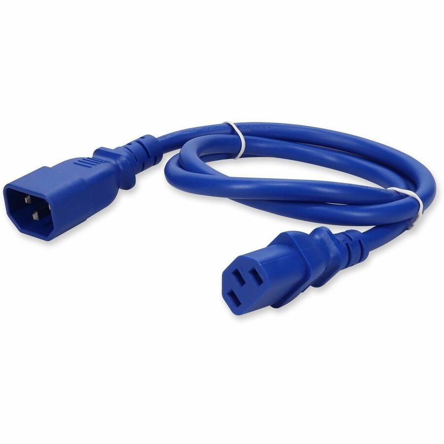 Proline 2ft C13 Female to C14 Male 14AWG 100-250V at 15A Blue Power Cable