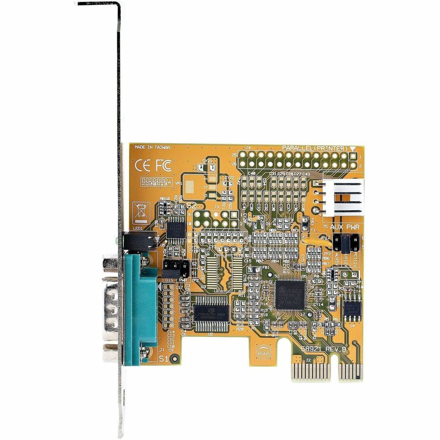 StarTech.com PCI Express Serial Card PCIe to RS232 (DB9) Serial Card 16C1050 UART COM Retention