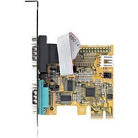 StarTech.com 2-Port PCI Express Serial Card PCIe to Dual Port RS232 (DB9) Card COM Retention