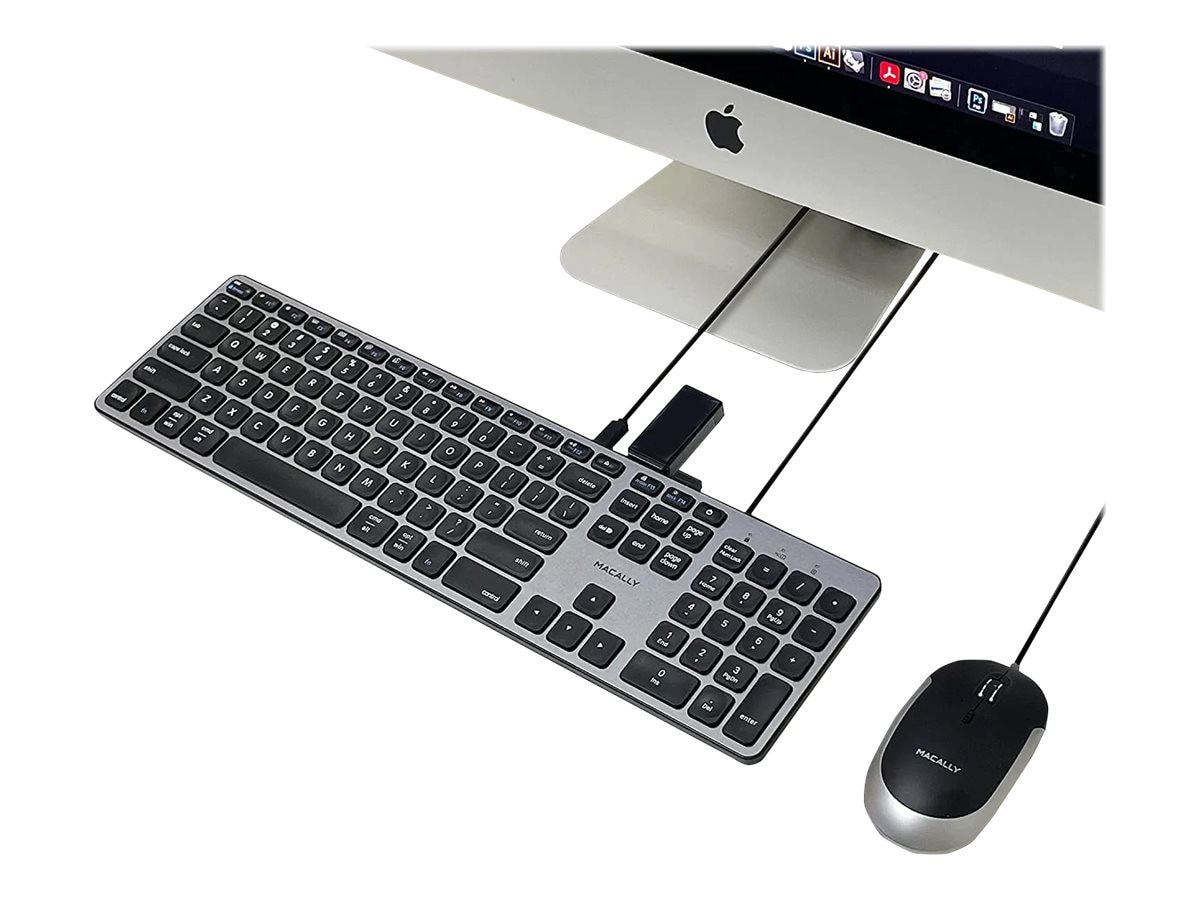 Macally UCZKEYHUBACSG - keyboard - space gray - UCZKEYHUBACSG - Keyboards 