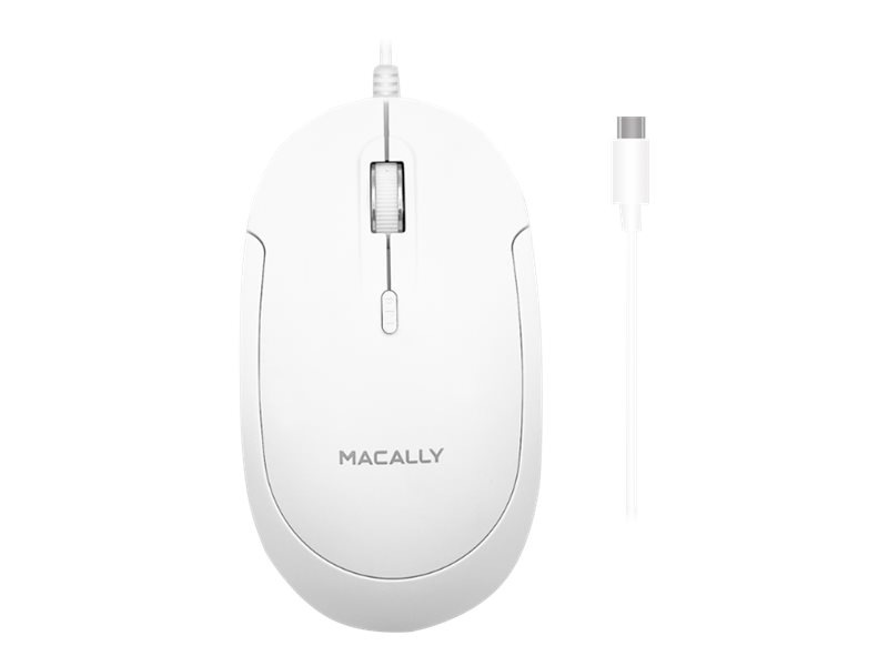 Macally UCDYNAMOUSEW - mouse - quiet click - USB-C - white, silver