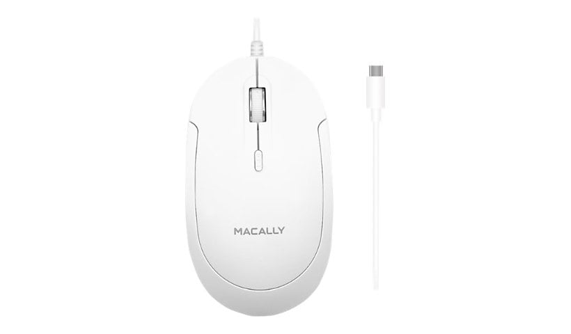 Macally UCDYNAMOUSEW - mouse - quiet click - USB-C - white, silver