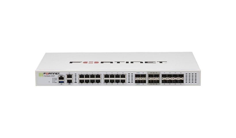 Fortinet FortiGate 400F - security appliance - with 1 year 24x7 FortiCare Support + 1 year FortiGuard Unified Threat