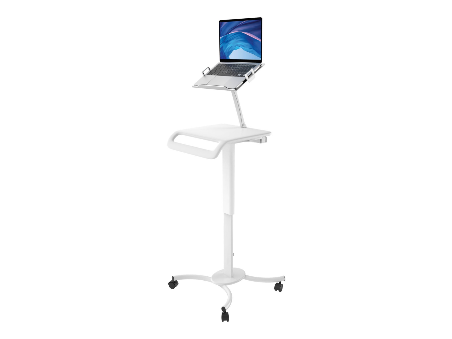 CTA Digital Height-Adjustable Rolling Workstation Cart with Laptop Holder