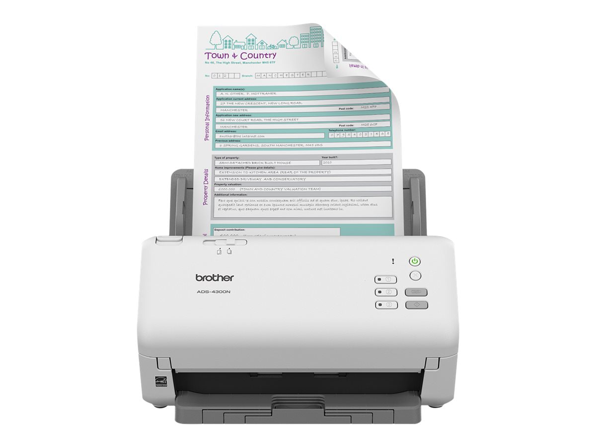 Brother ADS-4300N - document scanner - desktop - USB 3.0, LAN