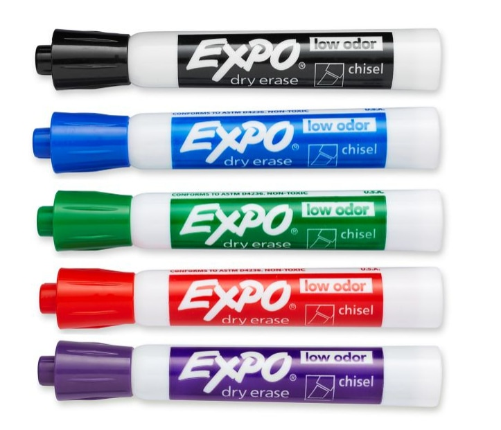 Expo Low Odor Dry Erase Marker Chisel Tip Assorted 36/Box