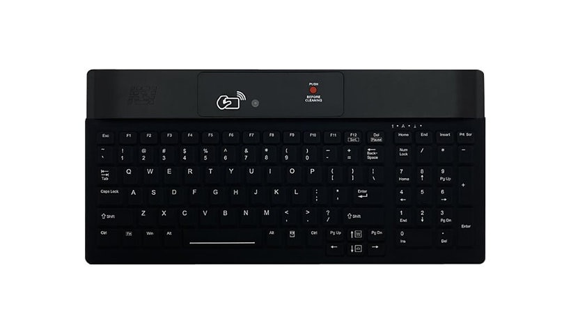 Key Source International KSI-1802R SX HB-21 - keyboard - with RFIDeas WaveID Plus proximity card reader - black