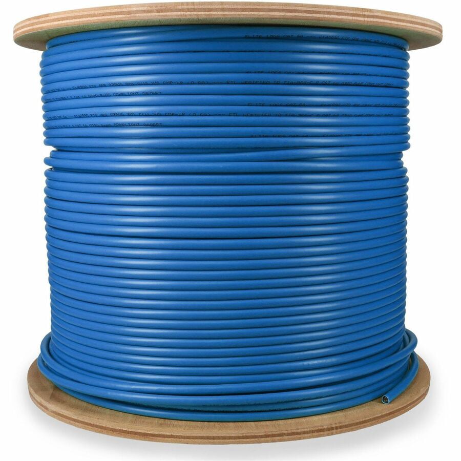 Proline 1000ft Non-Terminated Blue CAT 6A Shielded Plenum-Rated Bulk Cable