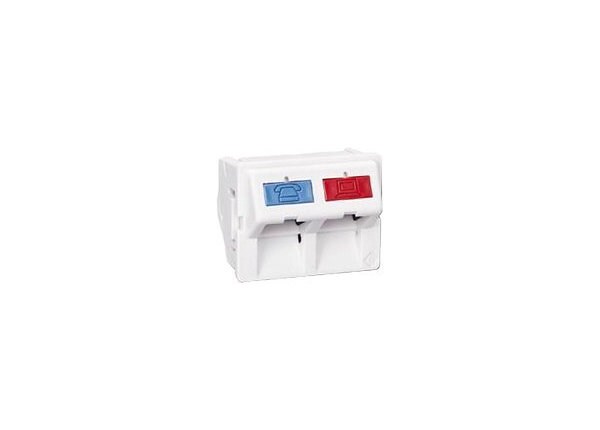 Siemon Angled CT 6 Double Coupler, Ivory