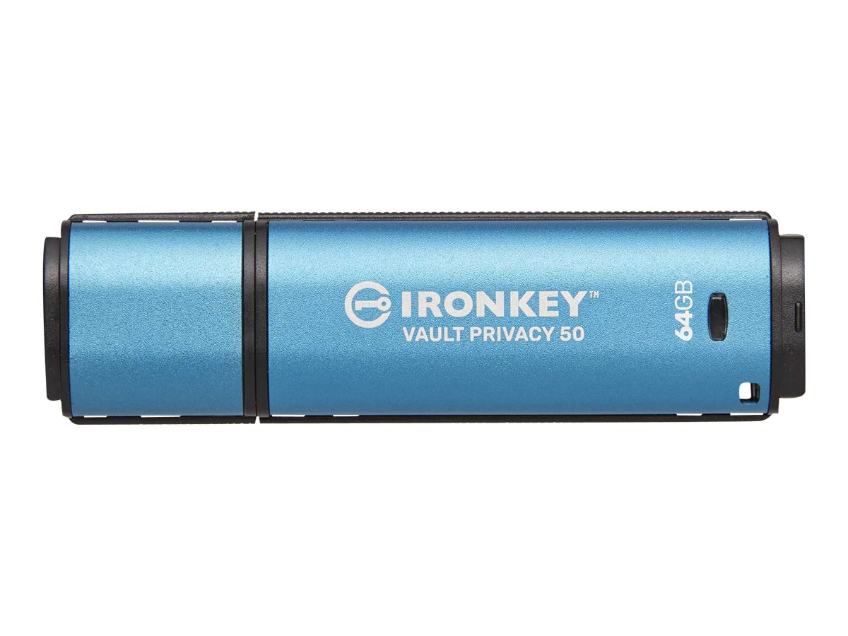 Kingston IronKey Vault Privacy 50 Series - USB flash drive 64 GB - TAA Compliant IKVP50/64GB USB Flash Drives -