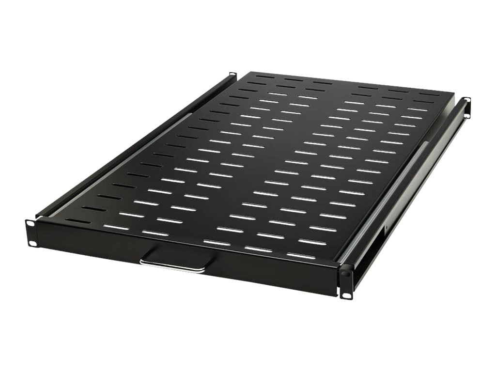 Tripp Lite Sliding Steel Rack Shelf Vented 1U 28.3in Deep 50lb Capacity