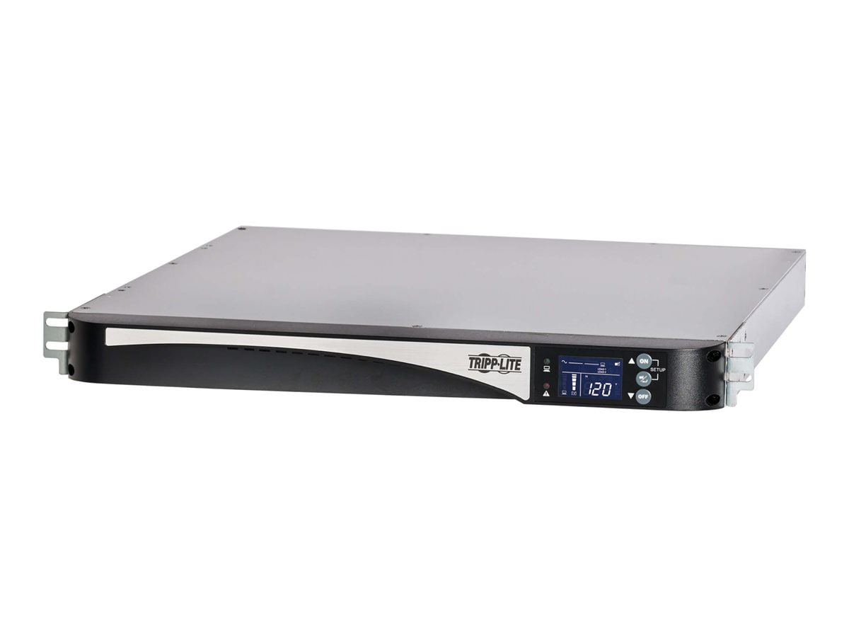 Tripp Lite UPS Smart 750VA 600W 120V 4-Outlets Card Slot AVR USB DB9 1URM - 4 NEMA 5-15R Outlets, Network Card Option,