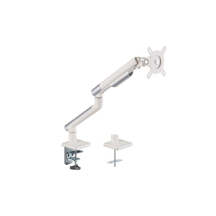 Amer Mounts Single Monitor Mount with Articulating Arm [Arctic Edition]