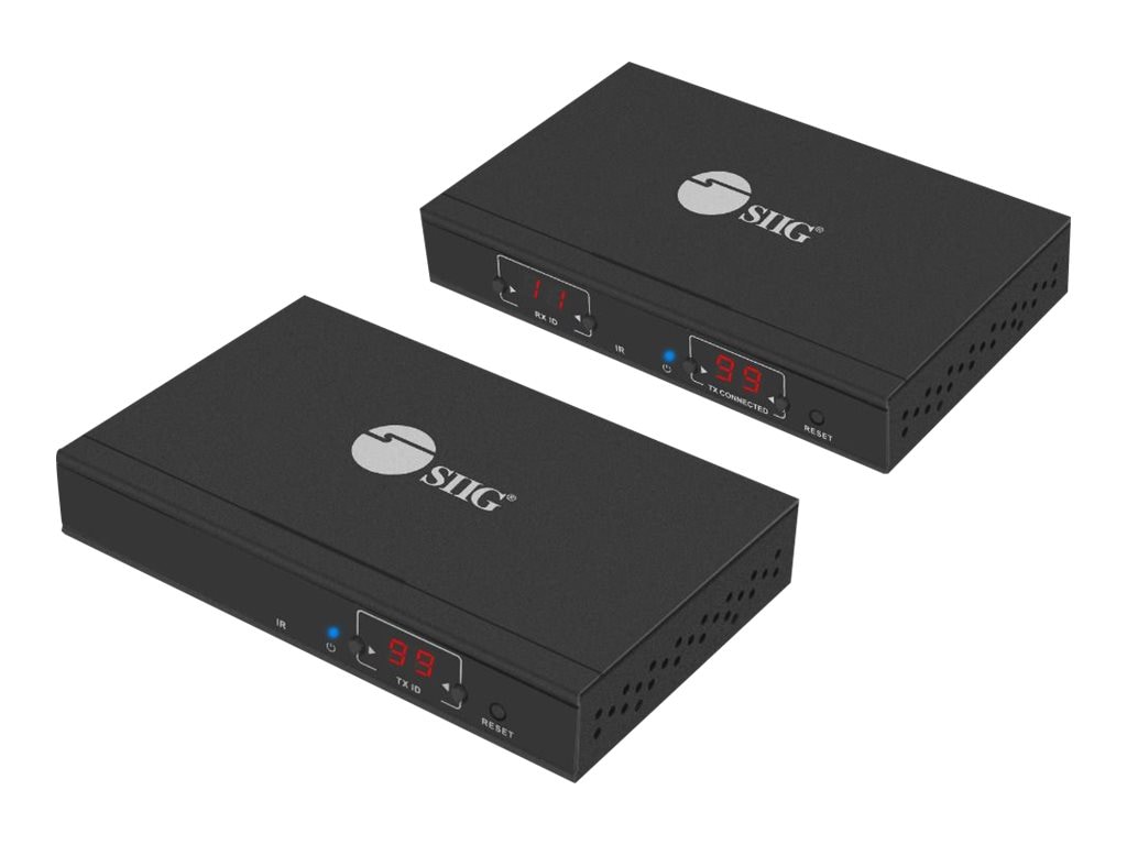 SIIG Full HD HDMI Over IP Extender Kit - video/audio/infrared/serial extender - RS-232, HDMI, infrared, HDbitT