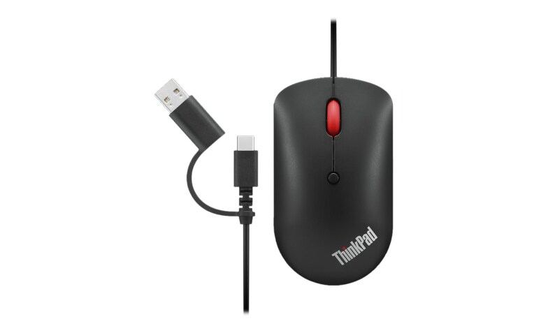 Lenovo ThinkPad Compact - mouse - USB, USB-C - raven black