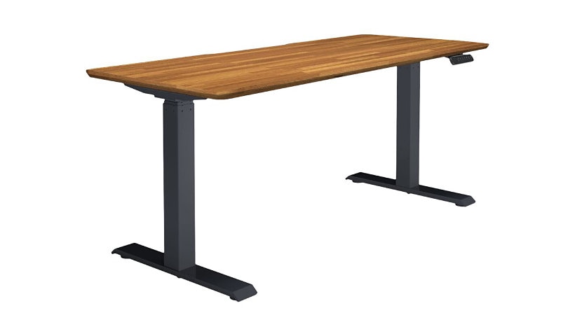 VARI - sit/standing desk - rectangular with contoured side - butcher block