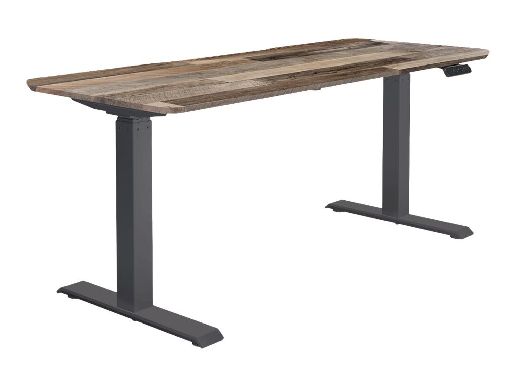 VARI - sit/standing desk - rectangular with contoured side - reclaimed wood