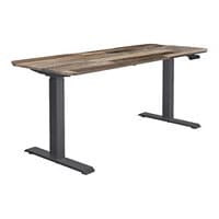 Vari - sit/standing desk - rectangular with contoured side - reclaimed wood