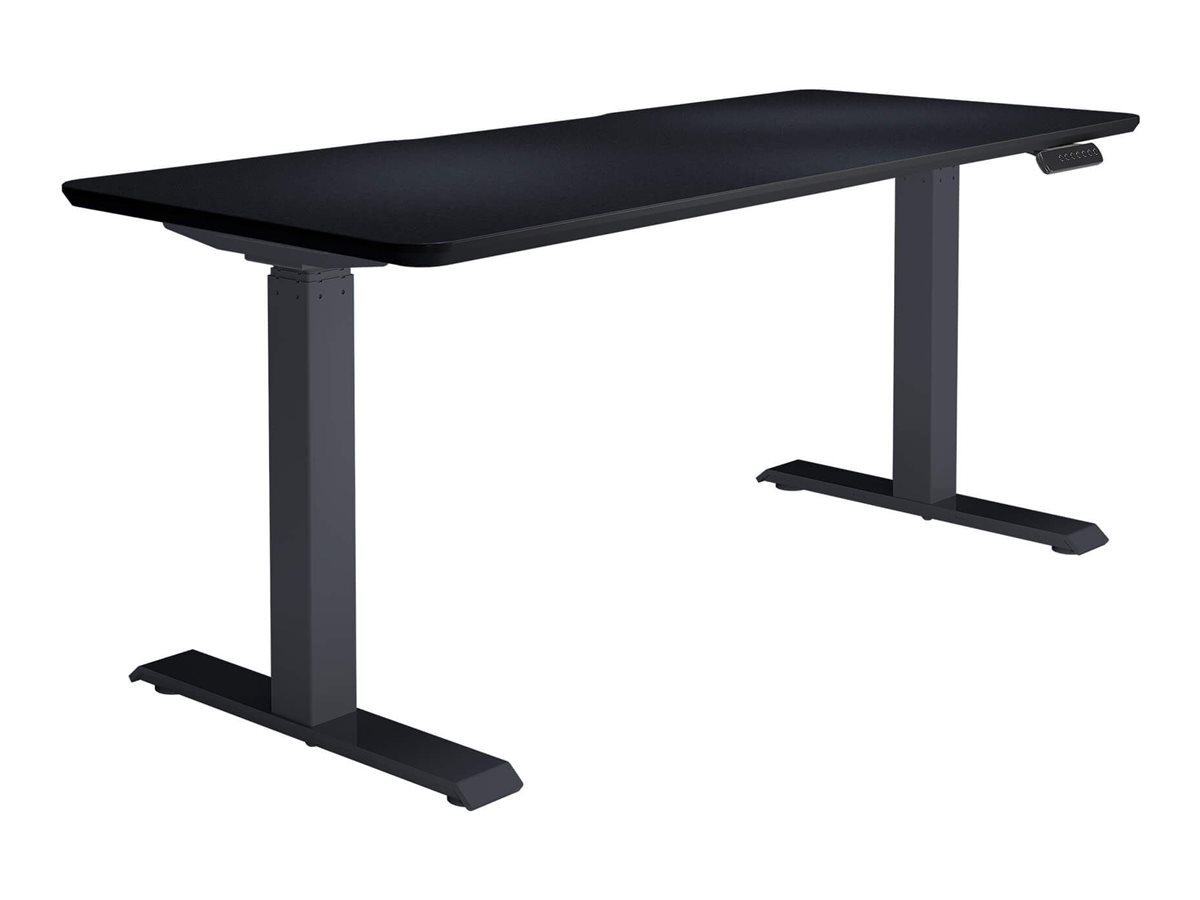 VARI - sit/standing desk - rectangular with contoured side - black