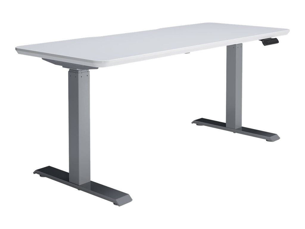 VARI - sit/standing desk - rectangular with contoured side - white