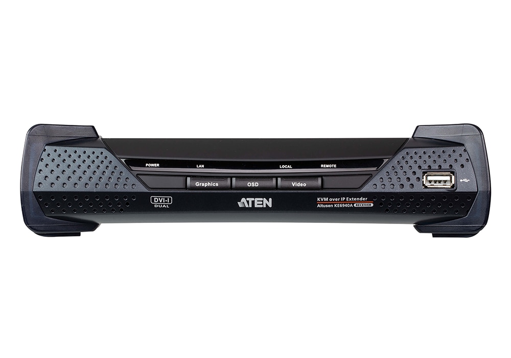 Aten KE6940AR Dual Monitor DVI KVM Over IP Extender Receiver - Thumbnail 4