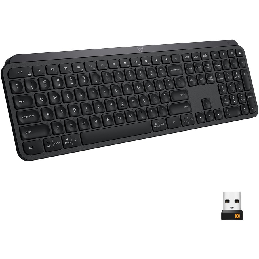 Logitech MX Keys Advanced Wireless Illuminated Keyboard, Tactile Responsive Typing, Backlighting, Bluetooth, USB-C,