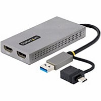 StarTech.com USB to Dual HDMI Adapter, USB A/C to 4K30+1080p HDMI Converter