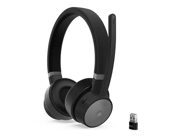Lenovo Go - headset with mic - wireless or wired - black and gray