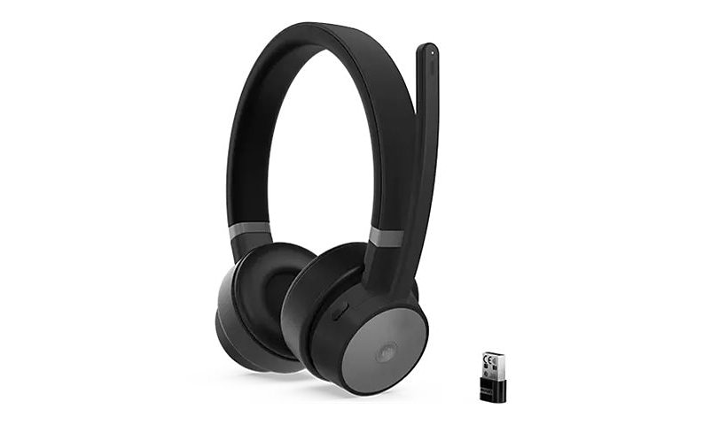 Lenovo Go - headset with mic - wireless or wired - black and gray