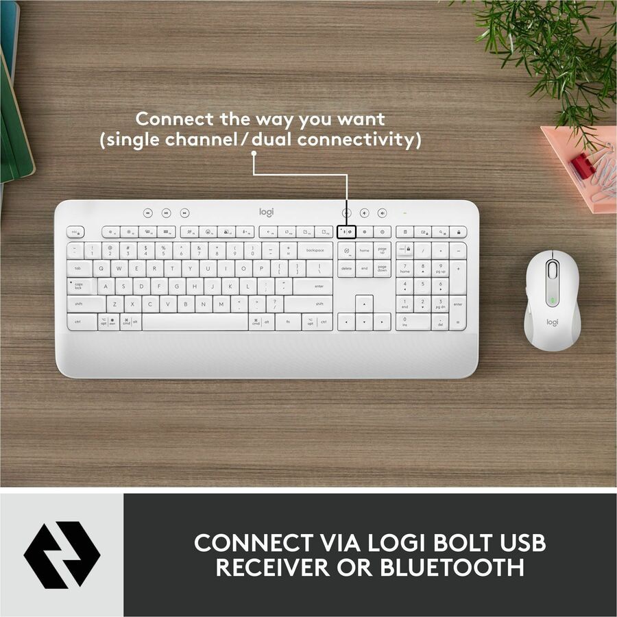 Thumbnail 4 of 10 for Logitech Signature MK650 for Business - keyboard and mouse set - QWERTY - US - off-white