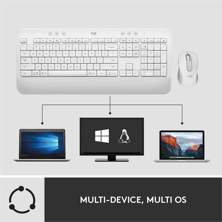 Thumbnail 5 of 10 for Logitech Signature MK650 for Business - keyboard and mouse set - QWERTY - US - off-white