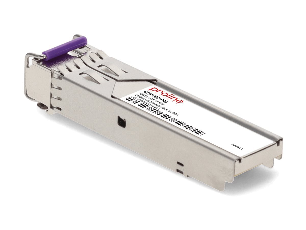 Proline Ciena NTTP59BD Compatible 1000Base-BX SFP Transceiver (SMF, 1490nmTX/1310nmRX, 10km, LC)