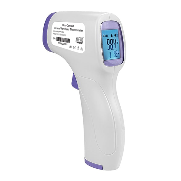 Non contact infrared forehead thermometer for fast temperature checks.