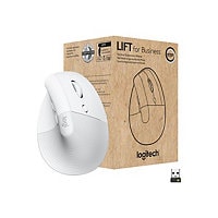 Logitech Lift for Business - vertical mouse - Bluetooth, 2.4 GHz - off-whit