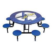 AmTab Mobile Stool Table MSR608 - folding table - round - available in diff