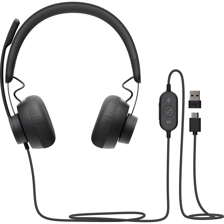 Logitech Zone 750 Wired Noise Canceling On-Ear Headset Black 981-001103 -  Best Buy