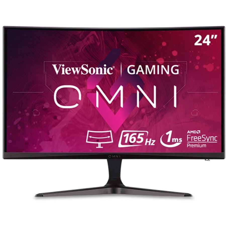 ViewSonic OMNI VX2418C 24 Inch 1080p 1ms 180Hz Curved Gaming Monitor with FreeSync Premium, Eye Care, HDMI and