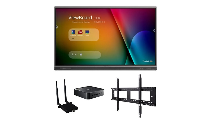 ViewSonic ViewBoard IFP7552-1C-C1 - 4K Interactive Display, WiFi Adapter, Fixed Wall Mount, Chromebox - 400 cd/m2 - 75"