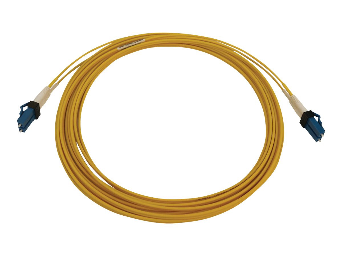 Eaton Tripp Lite Series 400G Duplex Singlemode 9/125 OS2 Switchable Fiber Optic Cable (LC/UPC M/M), LSZH, Yellow, 5 m