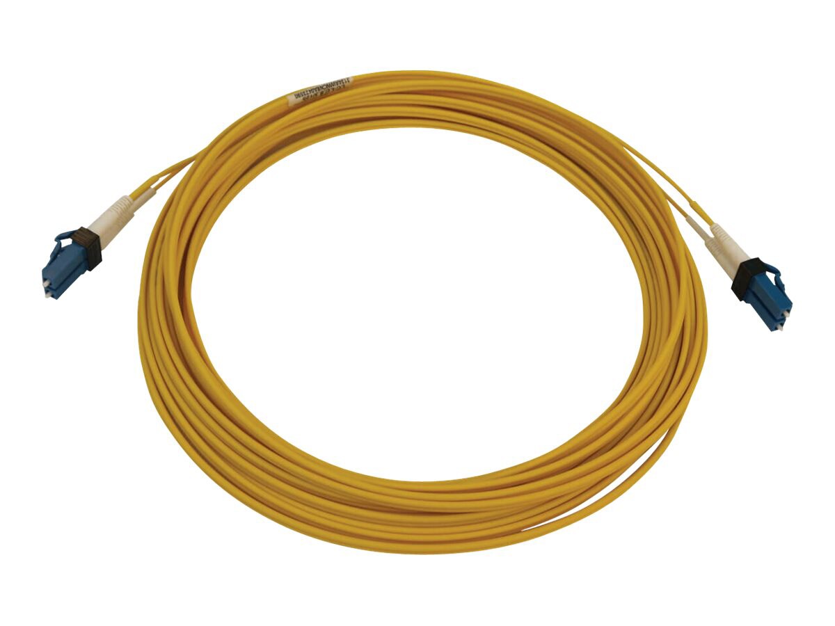Eaton Tripp Lite Series 400G Duplex Singlemode 9/125 OS2 Switchable Fiber Optic Cable (LC/UPC M/M), LSZH, Yellow, 7 m