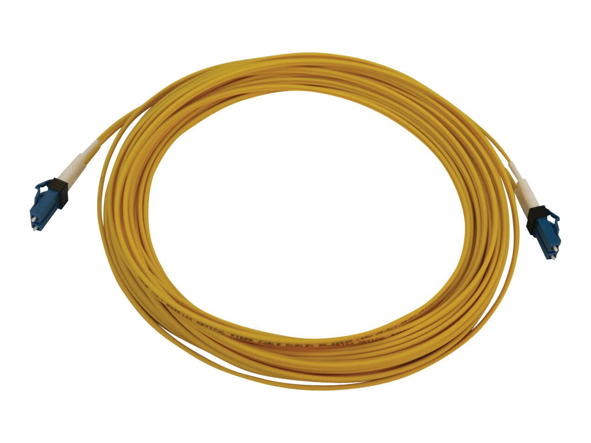 Eaton Tripp Lite Series 400G Duplex Singlemode 9/125 OS2 Switchable Fiber Optic Cable (LC/UPC M/M), LSZH, Yellow, 10 m