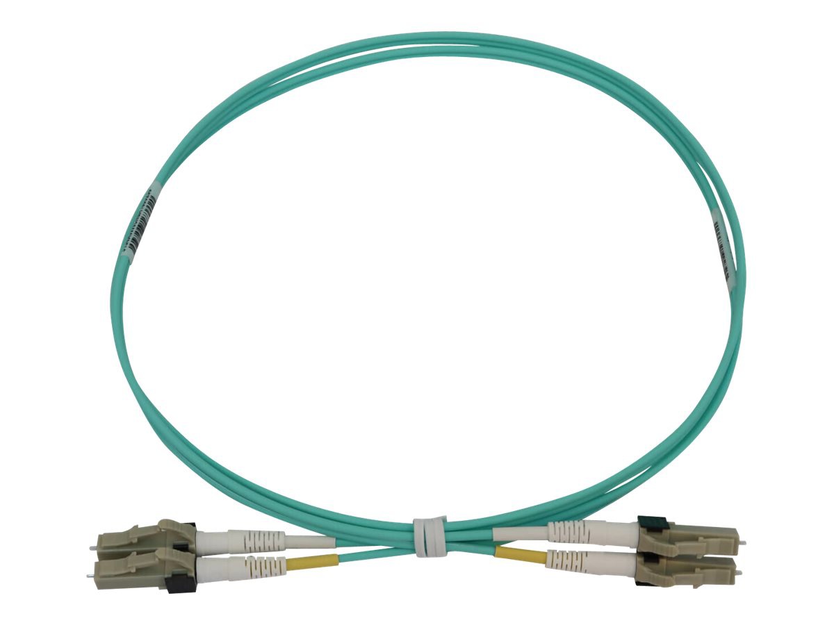 Eaton Tripp Lite Series 400G Multimode 50/125 OM3 Switchable Fiber Optic Cable (Duplex LC-PC M/M), LSZH, Aqua, 1 m (3.3
