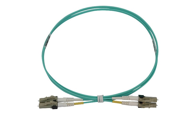 Eaton Tripp Lite Series 400G Multimode 50/125 OM3 Switchable Fiber Optic Cable (Duplex LC-PC M/M), LSZH, Aqua, 1 m (3,3