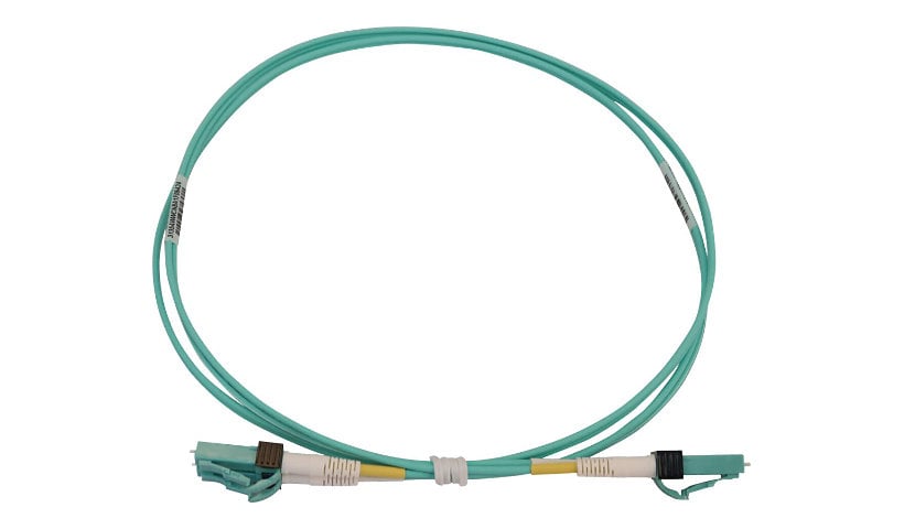 Tripp Lite 400G Multimode 50/125 OM4 Switchable Fiber Optic Cable (Duplex LC-PC M/M), LSZH, Aqua, 1 m (3.3 ft.) -