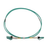 Eaton Tripp Lite Series 400G Multimode 50/125 OM4 Switchable Fiber Optic Cable (Duplex LC-PC M/M), LSZH, Aqua, 1 m (3,3