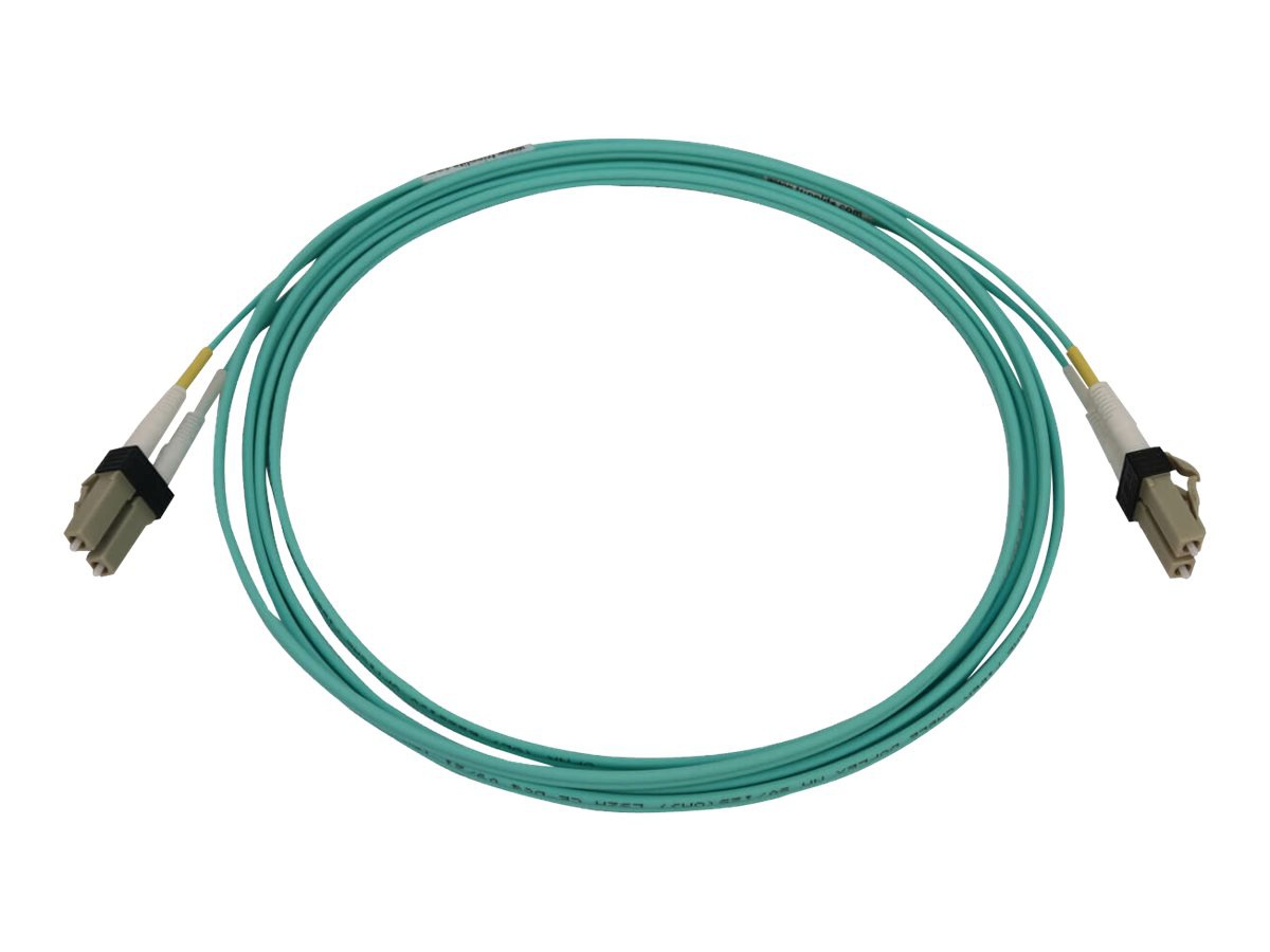 Eaton Tripp Lite Series 400G Multimode 50/125 OM3 Switchable Fiber Optic Cable (Duplex LC-PC M/M), LSZH, Aqua, 2 m (6.6