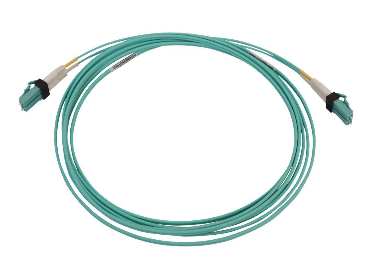 Eaton Tripp Lite Series 400G Multimode 50/125 OM4 Switchable Fiber Optic Cable (Duplex LC-PC M/M), LSZH, Aqua, 3 m (9.8